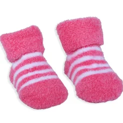 Baby Moo Floral Stripes Newborn Breathable Infant Cotton Socks - Pink
