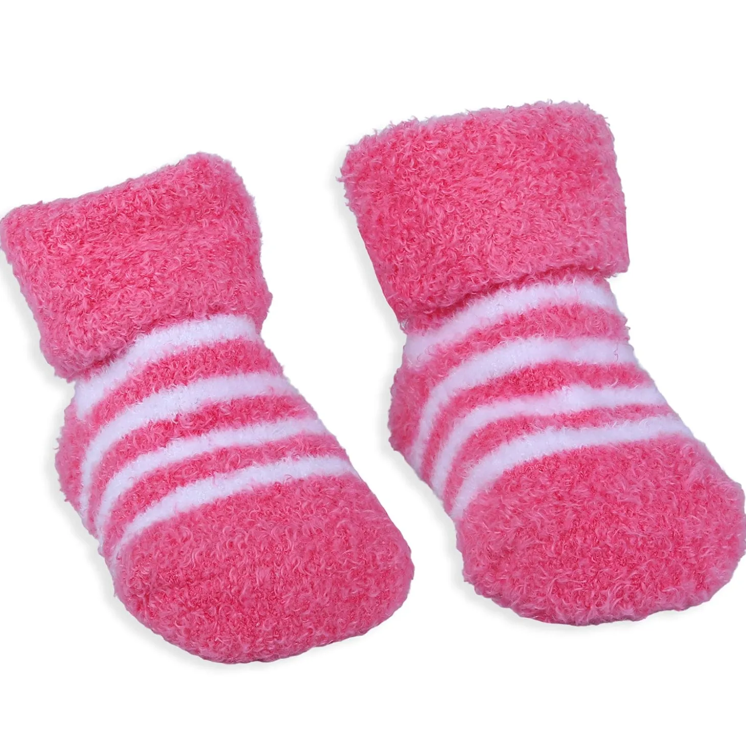 Baby Moo Floral Stripes Newborn Breathable Infant Cotton Socks - Pink