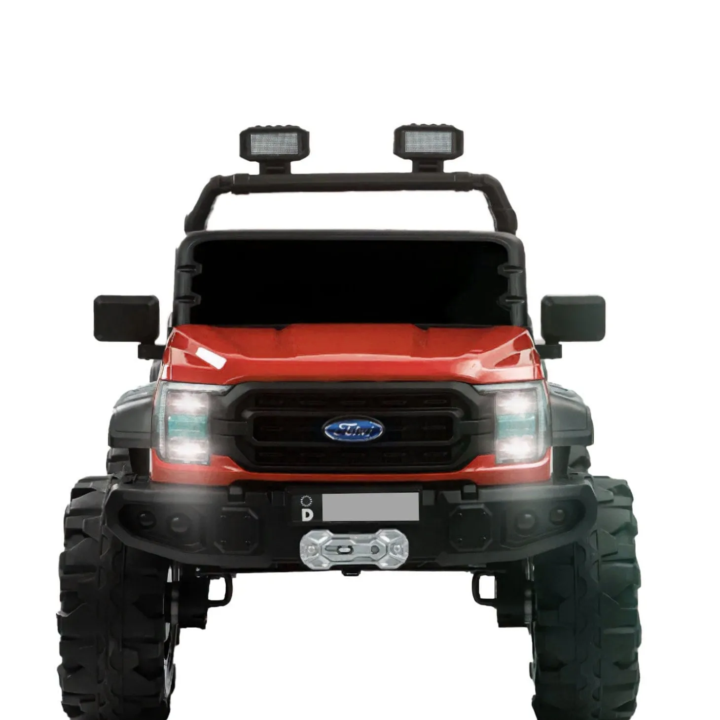 Baby Moo Ford 4X4 Battery Operated Electric Ride On Jeep Rechargeable 12V Battery With Remote Control LED Lights, Music & USB Port - Red