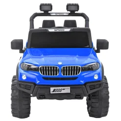 Baby Moo Ford 4X4 Battery Operated Electric Ride On Jeep Rechargeable 12V Battery With Remote Control LED Lights, Music & USB Port - Blue