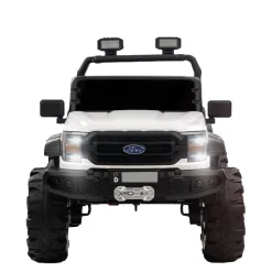 Baby Moo Ford 4X4 Battery Operated Electric Ride On Jeep Rechargeable 12V Battery With Remote Control LED Lights, Music & USB Port - White