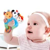 Baby Moo Forest Animals Squeaker Teething Ring Handheld Rattle - Blue
