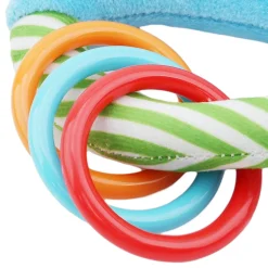 Baby Moo Forest Animals Squeaker Teething Ring Handheld Rattle - Blue