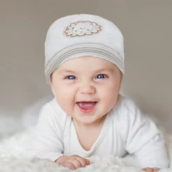 Baby Moo Forest Lion Organic Soft Cotton Cap - White
