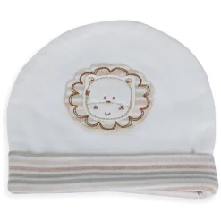 Baby Moo Forest Lion Organic Soft Cotton Cap - White