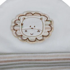 Baby Moo Forest Lion Organic Soft Cotton Cap - White