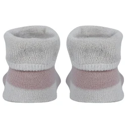 Baby Moo Fox And Bear 3D Rattle Anti-Skid Socks Booties Pack of 2 - Beige, Green