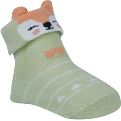Baby Moo Fox 3D Anti-Skid Socks Booties Pack of 3 - Multicolour