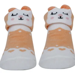 Baby Moo Fox 3D Anti-Skid Socks Booties Pack of 3 - Multicolour
