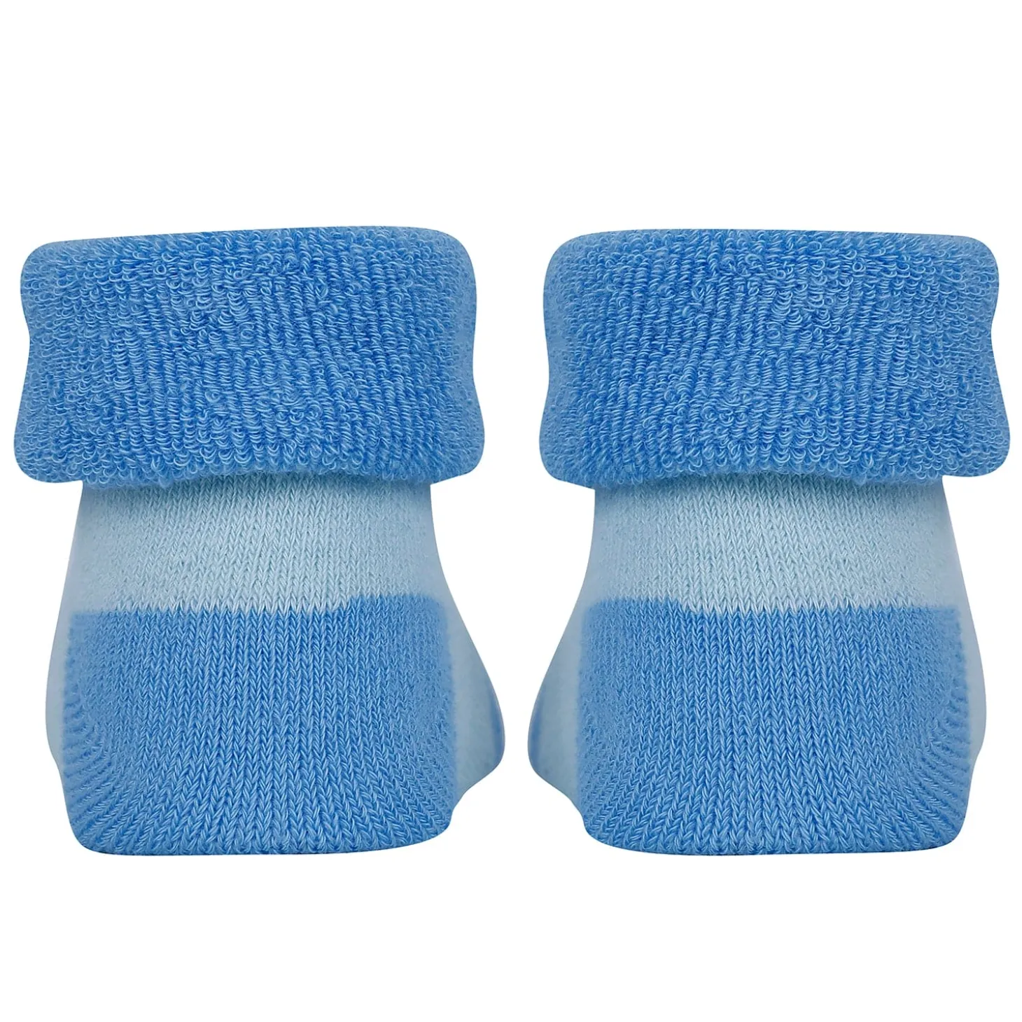 Baby Moo Fox Frog Bear 3D Rattle Anti-Skid Socks Booties Pack of 3 - Blue