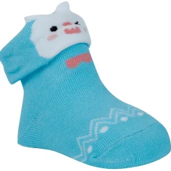 Baby Moo Fox Puppy 3D Anti-Skid Socks Booties Pack of 3 - Red, Blue
