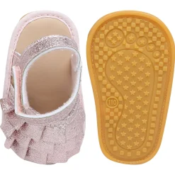 Baby Moo Frilly Glitter Partywear Velcro Straps Anti-Skid Sandals - Pink, Rose Gold