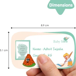 Baby Moo Fruits And Animals Personalised Photo And Name Waterproof Labels 40 Pcs Stationery Set For Children - Multicolour