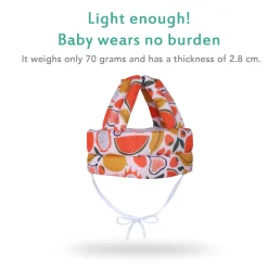 Baby Moo Fruity Fun Head Protection Adjustable Cushioned Safety Helmet - Orange