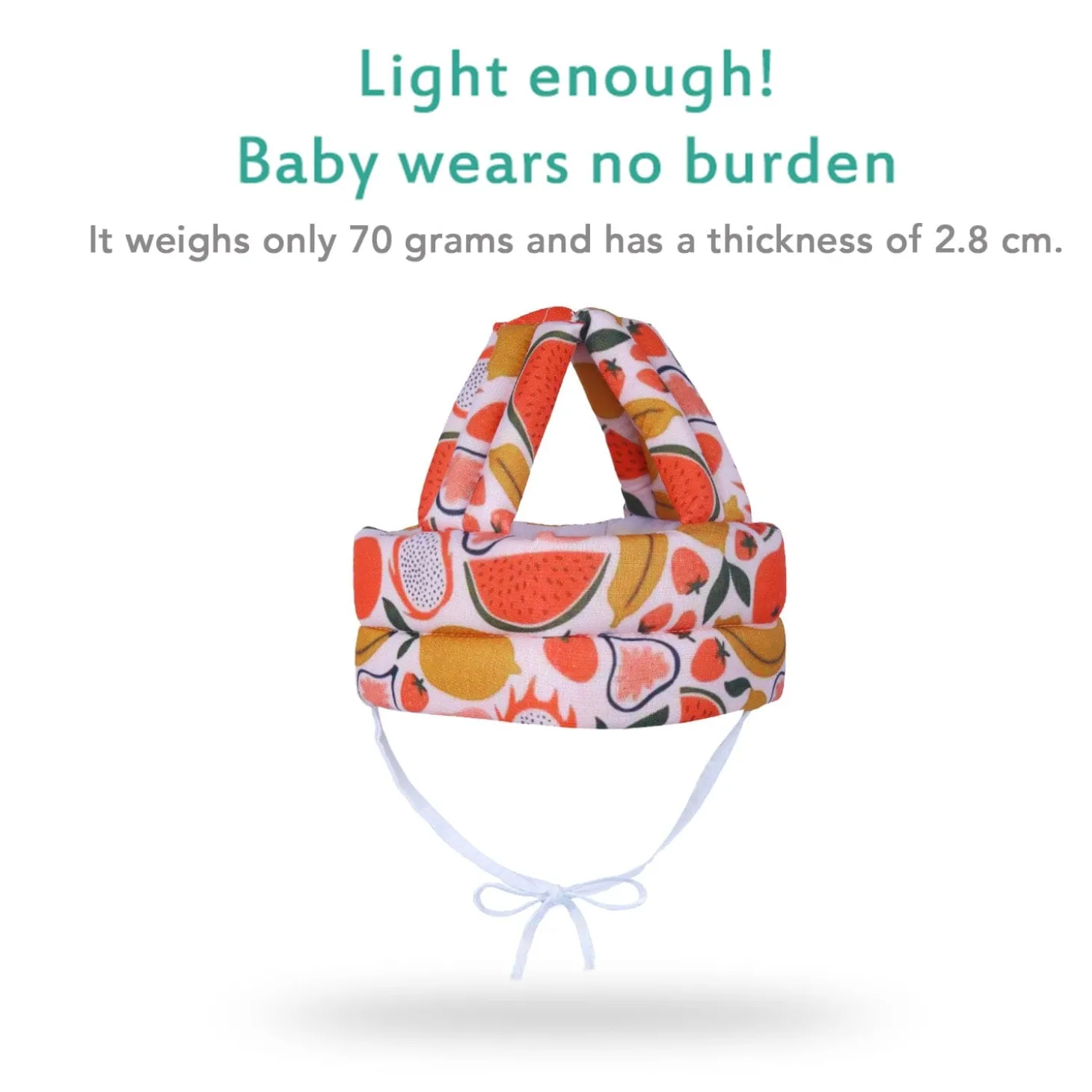 Baby Moo Fruity Fun Head Protection Adjustable Cushioned Safety Helmet - Orange