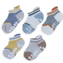 Baby Moo Fun Prints Anti-Skid Adorable 5 Pack Socks - Multicolour