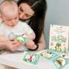 Baby Moo Fun With Food Numbers & Alphabets Montessori Set Of 10 Flash Cards - Green, Peach