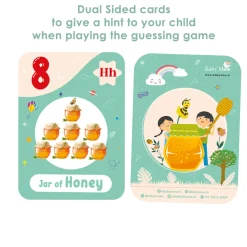 Baby Moo Fun With Food Numbers & Alphabets Montessori Set Of 10 Flash Cards - Green, Peach