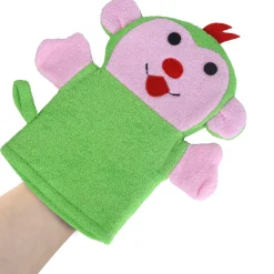 Baby Moo Funky Monkey Bath Time Fun Hand Puppet Loofah Bath Glove - Green