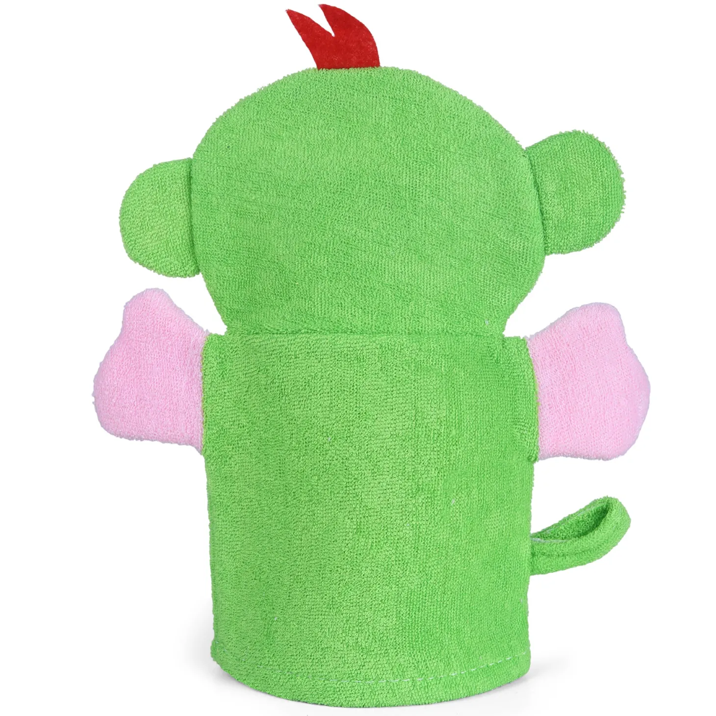 Baby Moo Funky Monkey Bath Time Fun Hand Puppet Loofah Bath Glove - Green