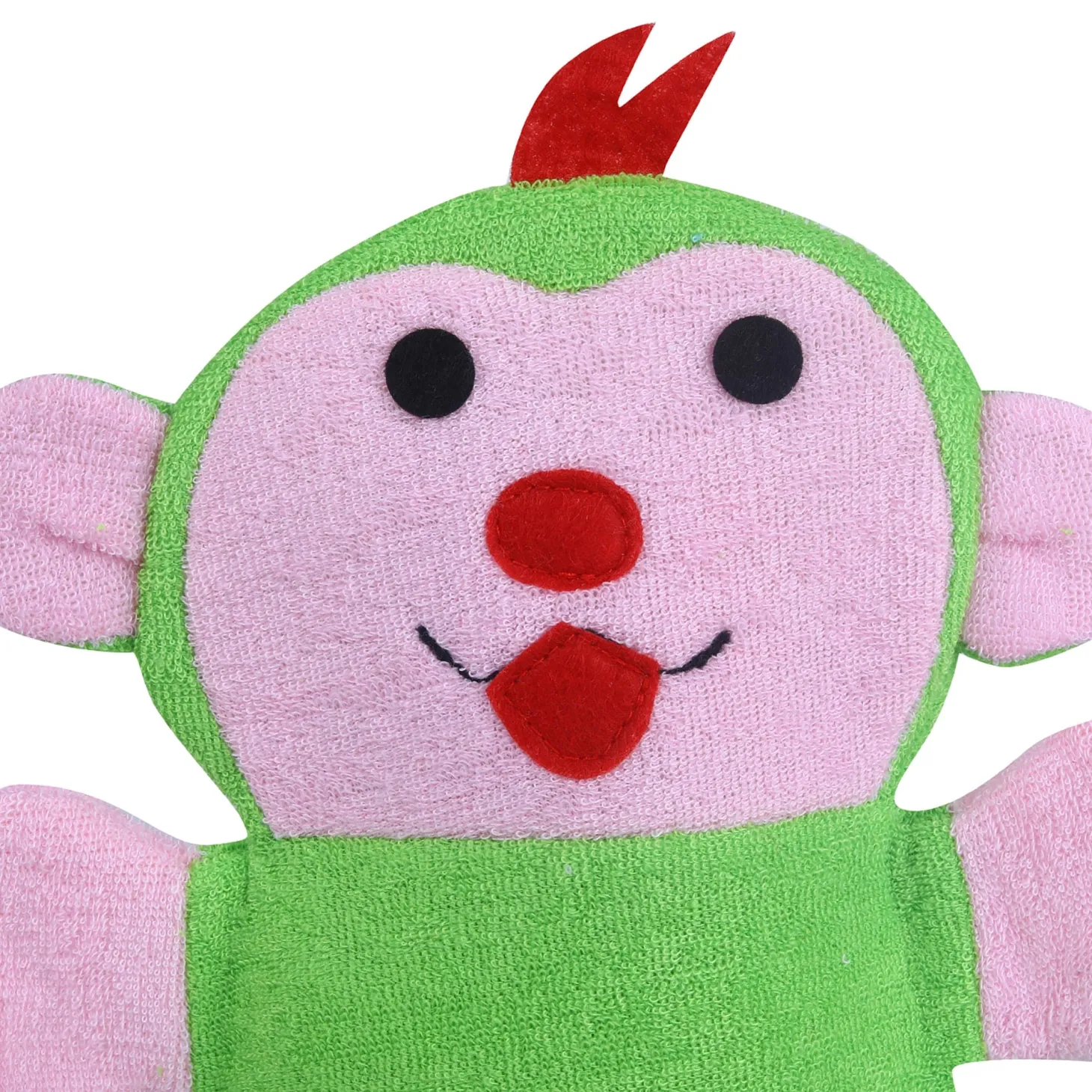 Baby Moo Funky Monkey Bath Time Fun Hand Puppet Loofah Bath Glove - Green