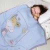 Baby Moo Giraffe All Season Medium Muslin Blanket - Blue