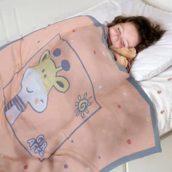 Baby Moo Giraffe All Season Medium Muslin Blanket - Orange