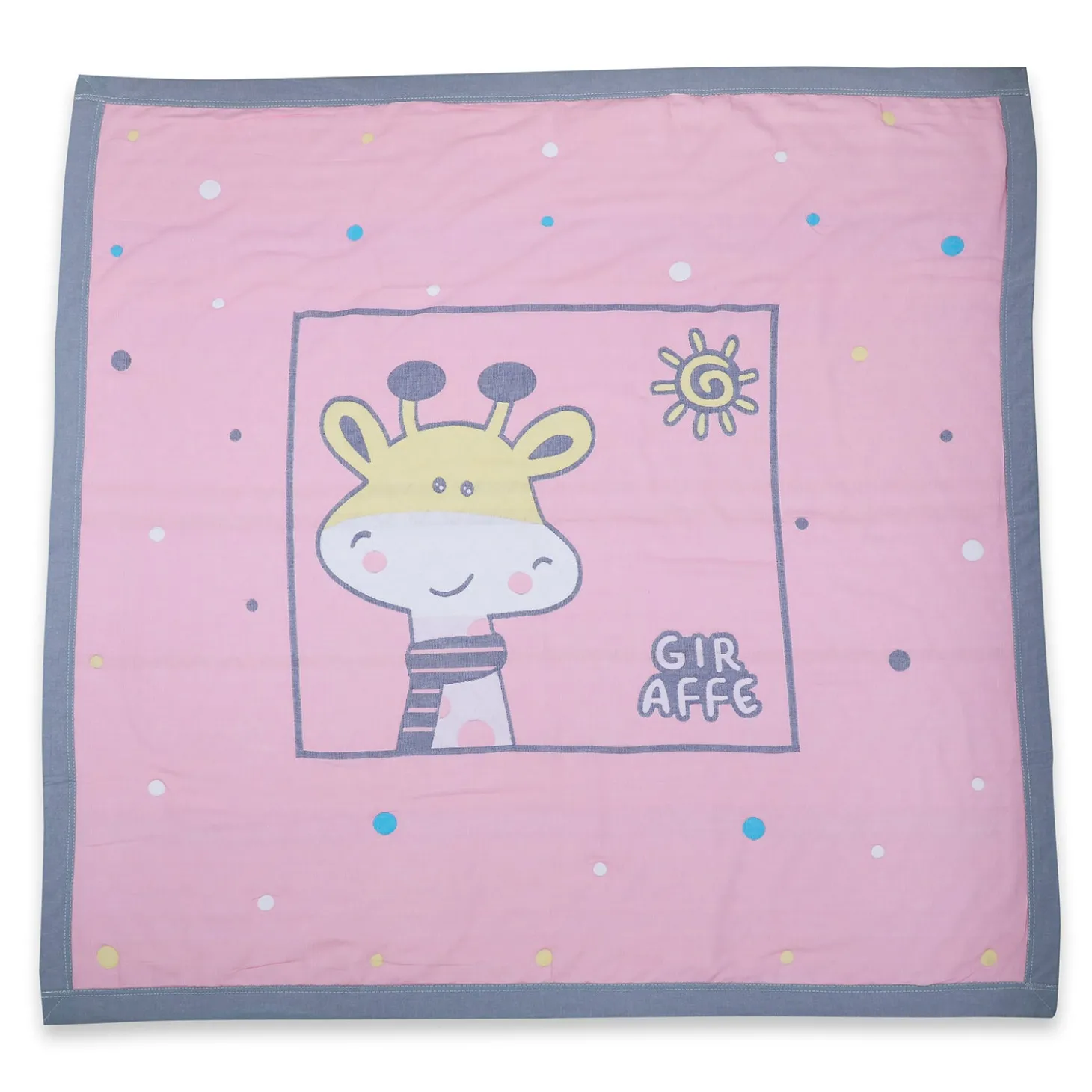 Baby Moo Giraffe All Season Medium Muslin Blanket - Pink