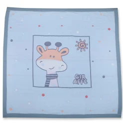 Baby Moo Giraffe All Season Medium Muslin Blanket - Blue