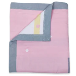 Baby Moo Giraffe All Season Medium Muslin Blanket - Pink
