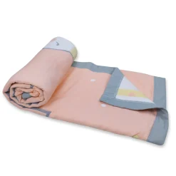 Baby Moo Giraffe All Season Medium Muslin Blanket - Orange