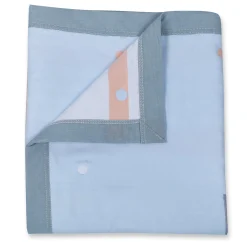 Baby Moo Giraffe All Season Medium Muslin Blanket - Blue