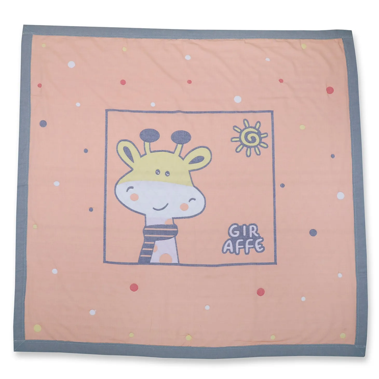 Baby Moo Giraffe All Season Medium Muslin Blanket - Orange