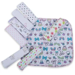 Baby Moo Girls Theme Cotton 20 x 20 cm Soft Hosiery Wash Cloth - Multicolour