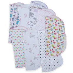 Baby Moo Girls Theme Cotton 20 x 20 cm Soft Hosiery Wash Cloth - Multicolour