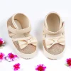 Baby Moo Glittery Partywear Bow Velcro Strap Anti-Skid Sandals - Beige
