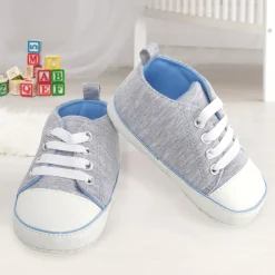 Baby Moo Grey Lace Up Sneakers
