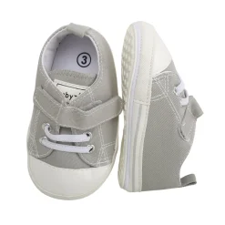 Baby Moo Grey Velcro Sneakers