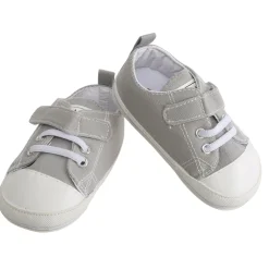 Baby Moo Grey Velcro Sneakers