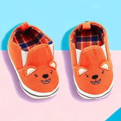 Baby Moo Happy Puppy Anti-Skid Canvas Sneakers - Orange