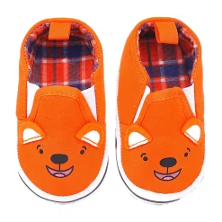 Baby Moo Happy Puppy Anti-Skid Canvas Sneakers - Orange
