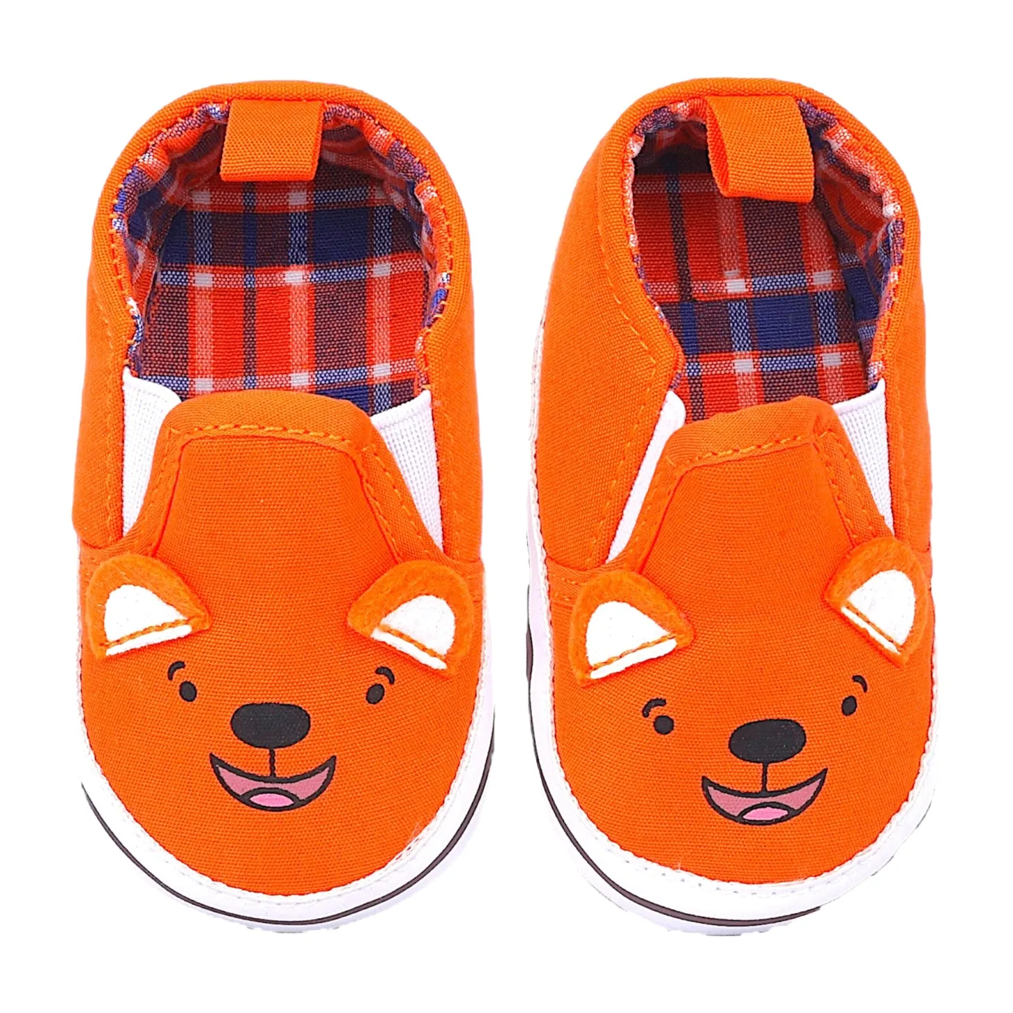 Baby Moo Happy Puppy Anti-Skid Canvas Sneakers - Orange
