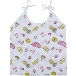 Baby Moo Happy Sweet Stars Round Neck Sleeveless Tie Knot Cotton Jhablas 5 Pcs - Orange, Multicolour