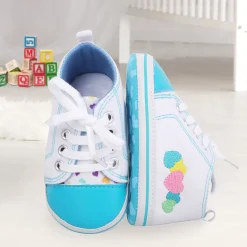 Baby Moo Hearts Blue Sneakers