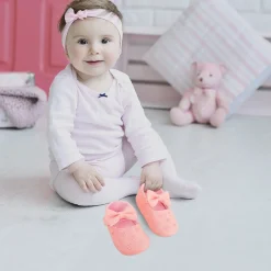 Baby Moo Hearts With Bow Pink Booties