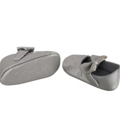 Baby Moo Hearts With Bow Silver Booties