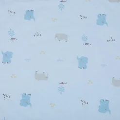 Baby Moo Hello Elephant 100 % Cotton Wrapper - Blue