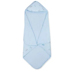 Baby Moo Hello Elephant 100 % Cotton Wrapper - Blue