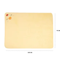 Baby Moo Hen Embroidered Soft Blanket - Yellow