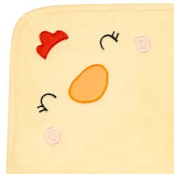 Baby Moo Hen Embroidered Soft Blanket - Yellow